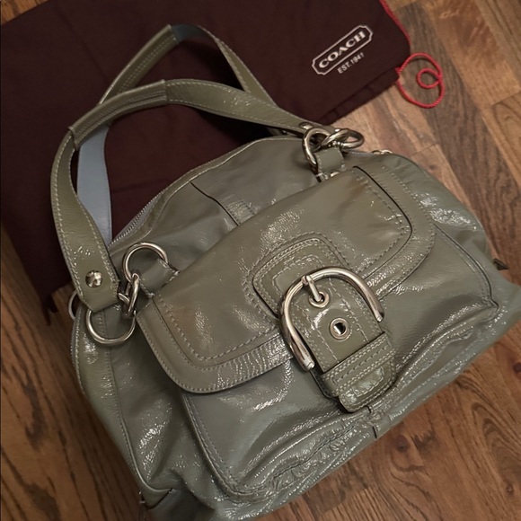 Elegant light blue Coach Leather Handbag
